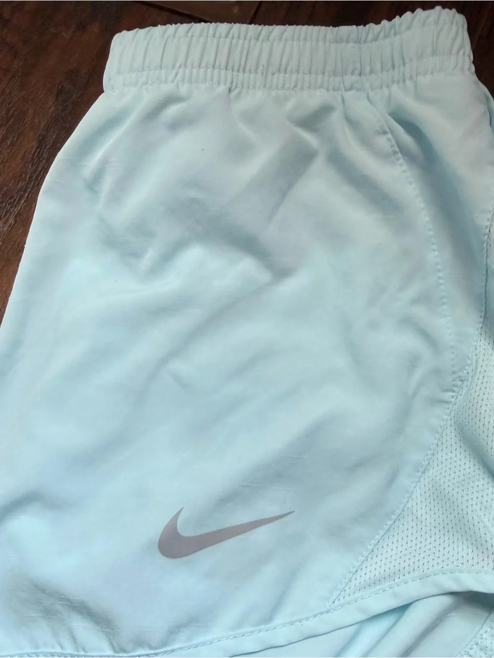 Nike Dri Fit Light / Ice Blue Performance Lined Running Shorts, XS